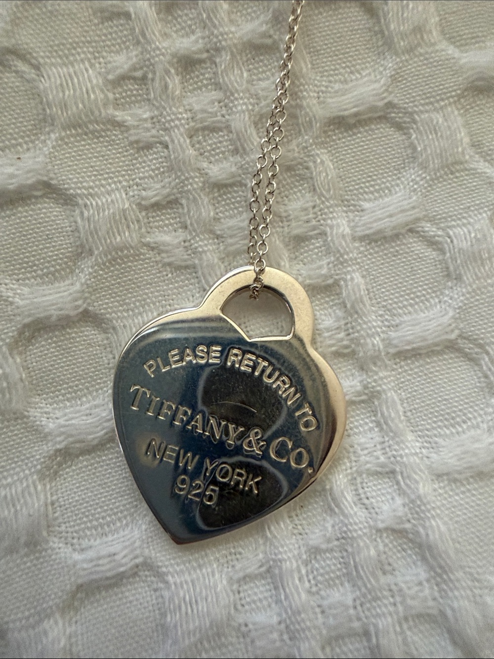 Tiffany & Co. Silver Necklace with Heart Tag Pendant - Picture 3 of 4